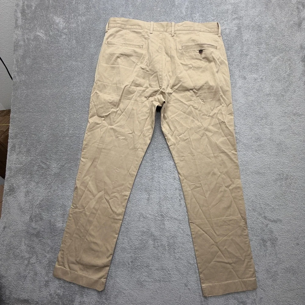 J.CREW Pants Mens Measured 35x30 Beige Chino Straight Flex Cotton Stretch